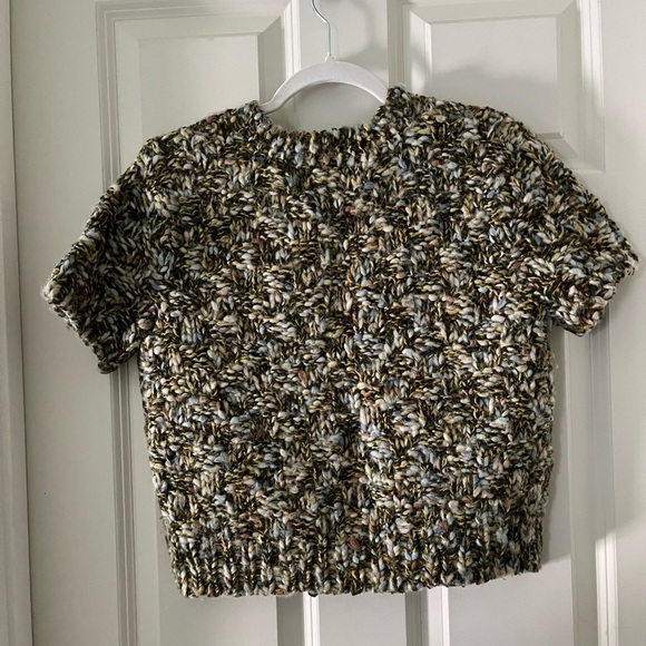 Anthropologie Handknit by Dollie Chunky Button
Down short sleeve Sweater size S - Picture 5 of 7